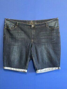 Addition Elle Cuffed Denim Shorts - Size 24